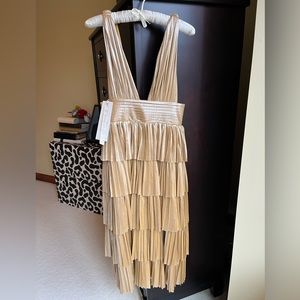 Bronx and Banco - Florence Light Gold Midi Dress